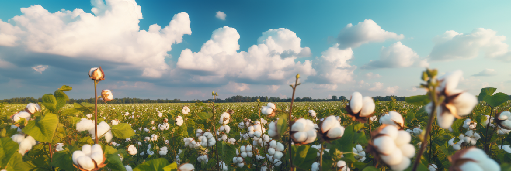 Natural high-quality cotton, waiting for workers to pick